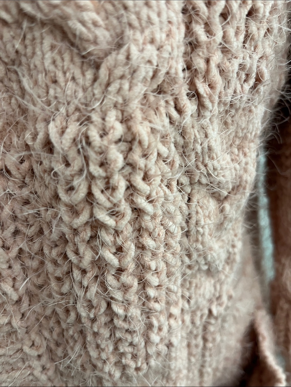 Fate Dusty Pink Cable Knit Cardigan - Picture 3 of 5